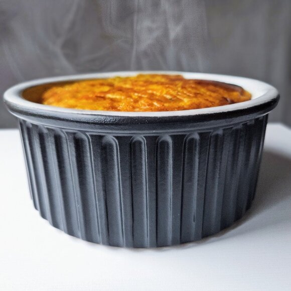 Bennington Potters Vermont Large 8" Souffle Dish - Black and White c.1960s USA - Picture 4 of 8